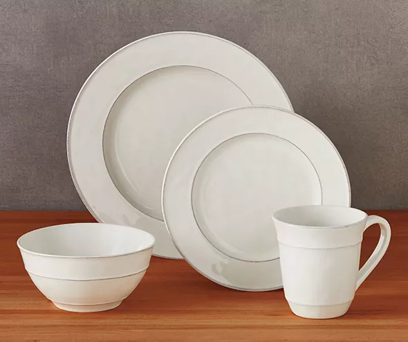 Cream Reactive 16-Piece Dinnerware Set 2 Cream Reactive 16-Piece Dinnerware Set - Image 2