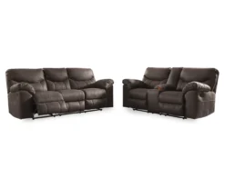 Boxberg Teak Faux Leather Reclining Sofa 9 Boxberg Teak Faux Leather Reclining Sofa -Home Furnishing Store 810519659 810519658