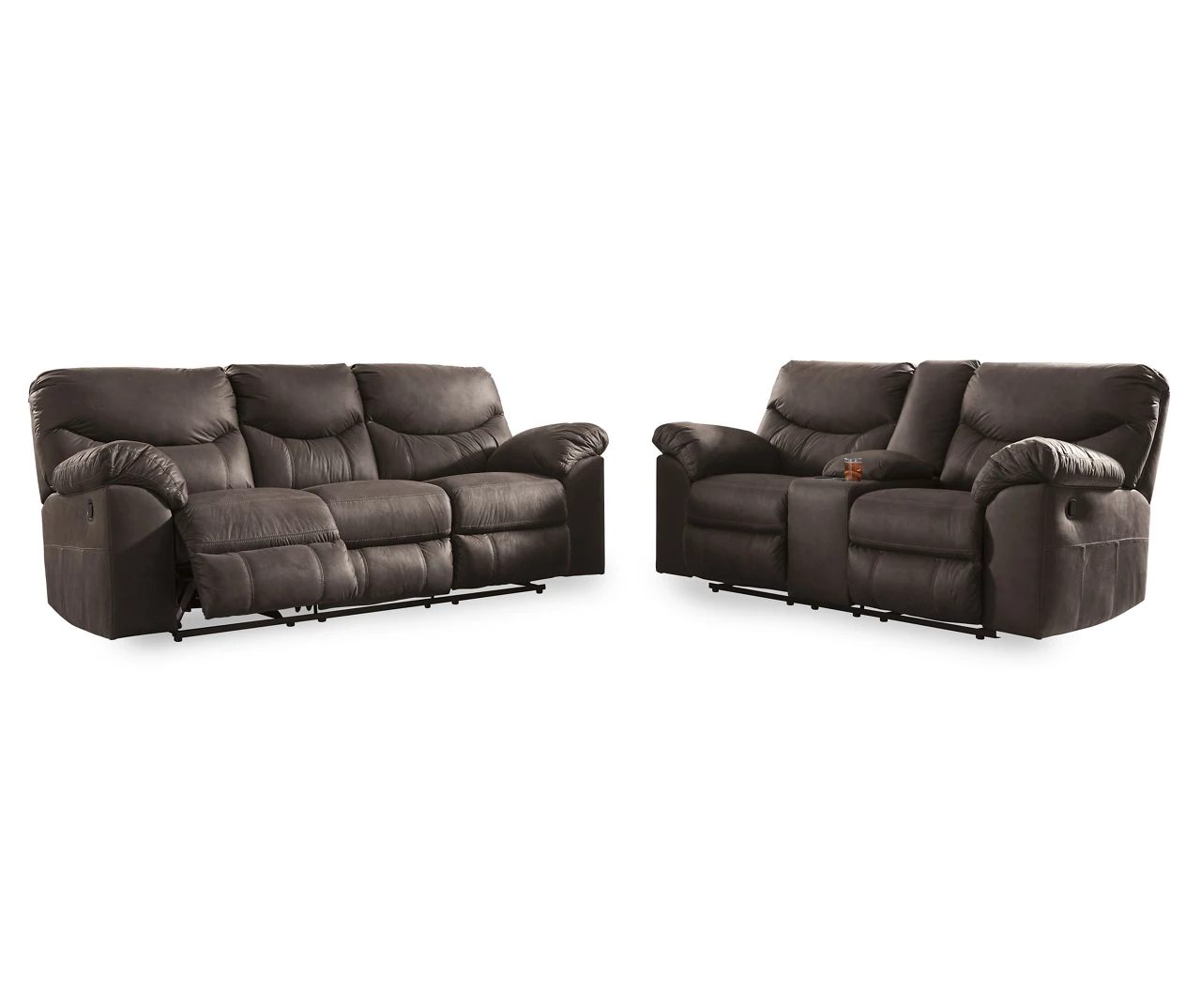 Boxberg Teak Faux Leather Reclining Sofa 4 Boxberg Teak Faux Leather Reclining Sofa - Image 4