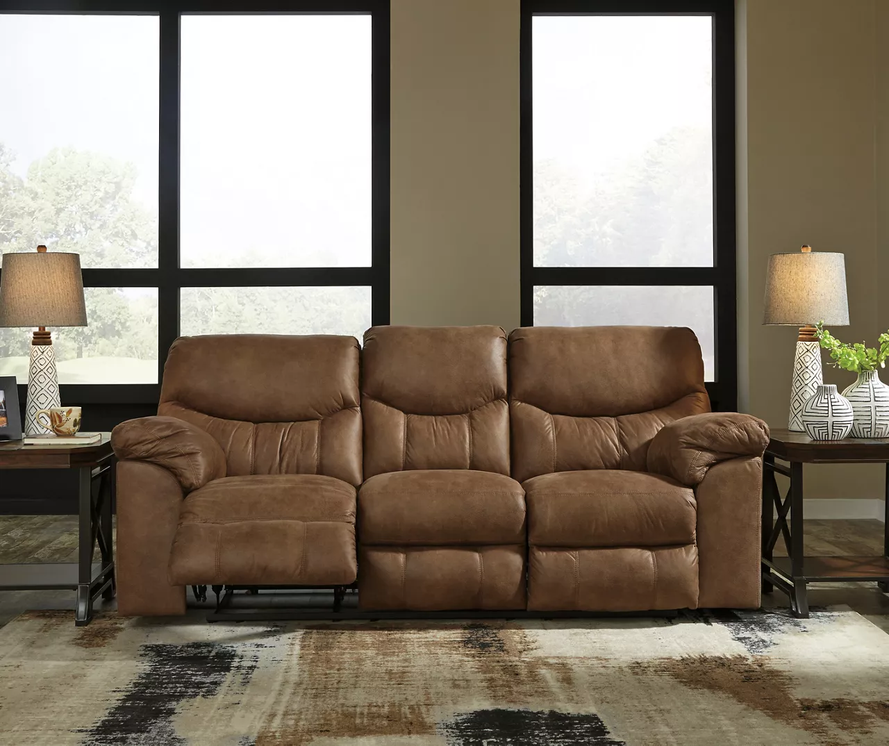 Boxberg Bark Faux Leather Reclining Sofa 5 Boxberg Bark Faux Leather Reclining Sofa - Image 5