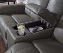 Jesolo Gray Reclining Console Loveseat -Home Furnishing Store 810519670 3