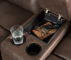 Jesolo Coffee Brown Reclining Console Loveseat -Home Furnishing Store 810519673 3