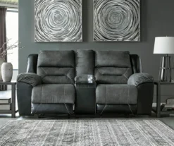 Earhart Faux Leather Reclining Console Loveseat -Home Furnishing Store 810519695 3