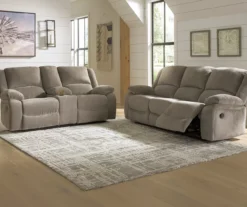 Draycoll Pewter Power Reclining Console Loveseat -Home Furnishing Store 810519718 810519715 1