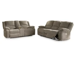 Draycoll Pewter Power Reclining Console Loveseat -Home Furnishing Store 810519718 810519715