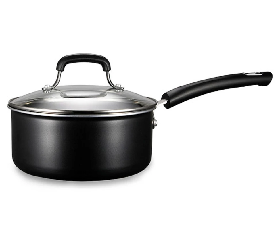 Black 3-Quart Non-Stick Rivet Handle Saucepan 1 Black 3-Quart Non-Stick Rivet Handle Saucepan
