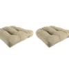 Sand Tan Outdoor Wicker Chair Cushions, 2-Pack