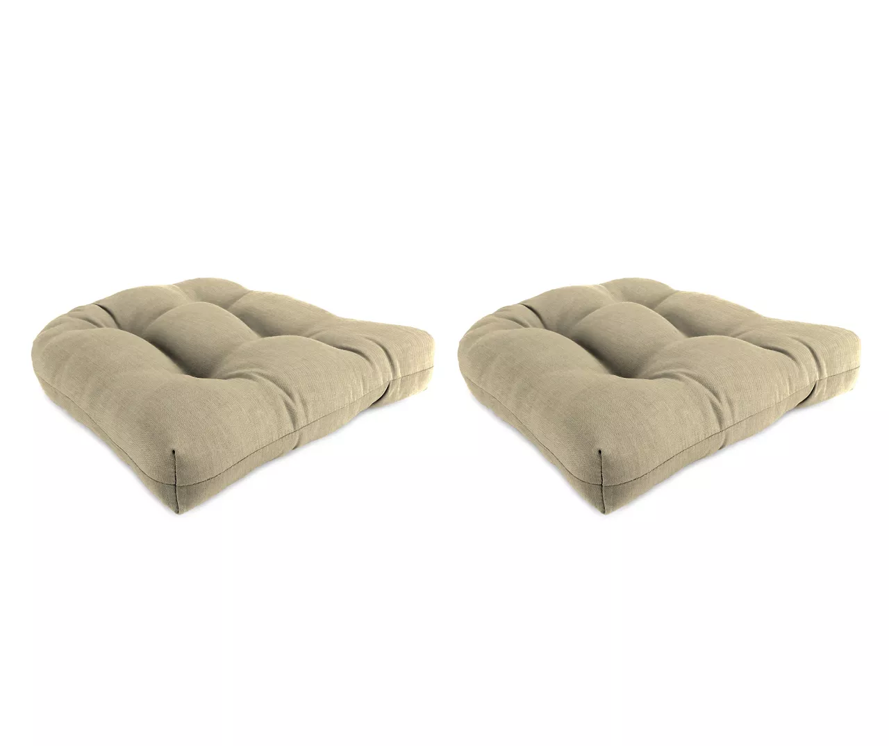Sand Tan Outdoor Wicker Chair Cushions, 2-Pack 1 Sand Tan Outdoor Wicker Chair Cushions, 2-Pack