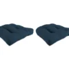 Indigo Blue Outdoor Wicker Chair Cushions, 2-Pack