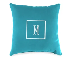"M" Monogram Indoor/Outdoor Throw Pillow