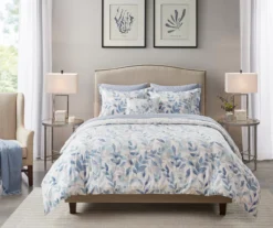 Leisha Blue Twin 6-Piece Reversible Comforter Set