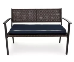 Navy Blue Deluxe Outdoor Bench Cushion -Home Furnishing Store 810525199 2
