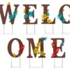 "Welcome" Letter 7-Piece Yard Stakes & Wall Decor Set