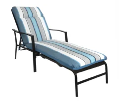 Captain's Blue Stripe Reversible Outdoor Chaise Cushion