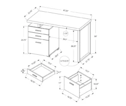 Monarch 48" Floating Computer Desk 33 Monarch 48" Floating Computer Desk -Home Furnishing Store 810527334 5