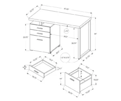 Monarch 48" Floating Computer Desk 37 Monarch 48" Floating Computer Desk -Home Furnishing Store 810527341 5