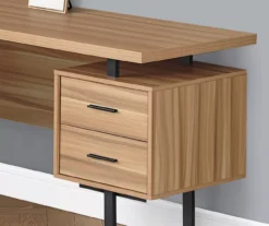 Brown Reclaimed 3-Drawer L-Shaped Corner Desk 7 Brown Reclaimed 3-Drawer L-Shaped Corner Desk -Home Furnishing Store 810527371 3