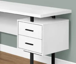 White & Black 3-Drawer L-Shaped Corner Desk 7 White & Black 3-Drawer L-Shaped Corner Desk -Home Furnishing Store 810527374 3
