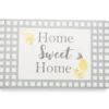 "Home Sweet Home" Light Gray Lemon Grid PVC Comfort Mat