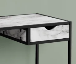 White Marble Look Computer Desk -Home Furnishing Store 810533362 4 1