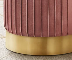 Pleated Velvet Upholstered Ottoman -Home Furnishing Store 810533424 4