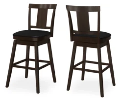 Faux Leather Swivel Bar Stools, 2-Pack -Home Furnishing Store 810533430 2
