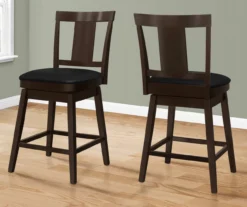 Faux Leather Swivel Bar Stools, 2-Pack