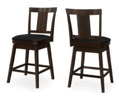 Faux Leather Swivel Bar Stools, 2-Pack -Home Furnishing Store 810533431 2