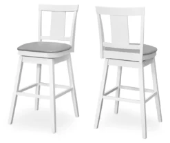 Faux Leather Swivel Bar Stools, 2-Pack -Home Furnishing Store 810533432 2