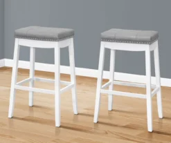 Tufted Nailhead Backless Bar Stools, 2-Pack -Home Furnishing Store 810533442 1
