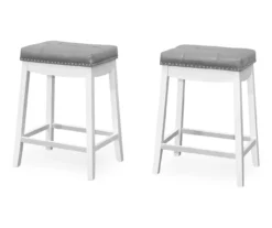 Tufted Nailhead Backless Bar Stools, 2-Pack -Home Furnishing Store 810533443 2