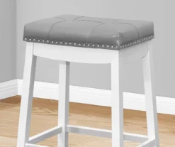 Tufted Nailhead Backless Bar Stools, 2-Pack -Home Furnishing Store 810533443 4