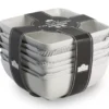 Bliss 4-Piece White Ceramic Square Cereal Bowl Set