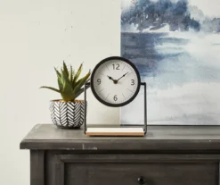 Black Round Elevated Tabletop Clock -Home Furnishing Store 810534570 2