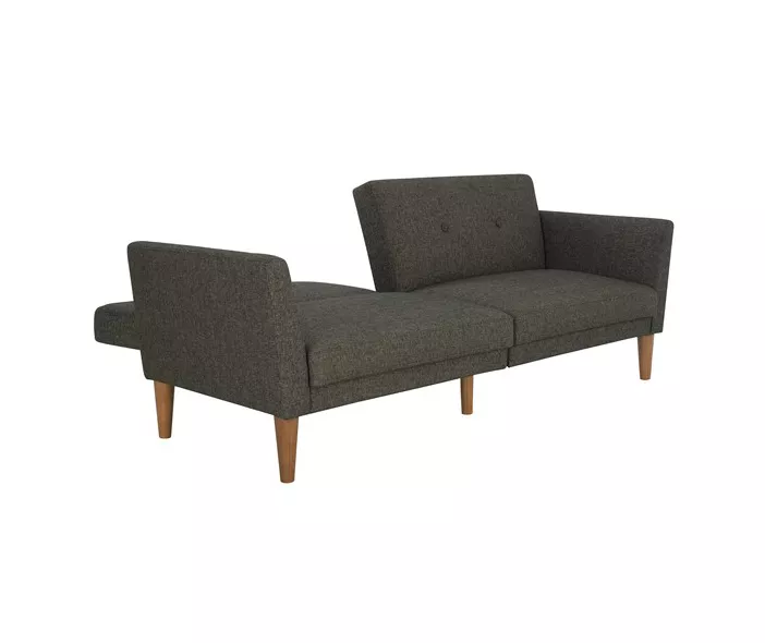 Regal Gray Linen Convertible Sleeper Futon 5 Regal Gray Linen Convertible Sleeper Futon - Image 5