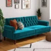 Cassidy Green Velvet Convertible Sleeper Futon