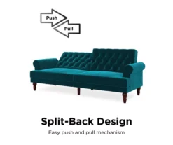 Cassidy Green Velvet Convertible Sleeper Futon -Home Furnishing Store 810535627 6