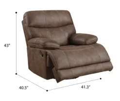 Brown Microfiber Swivel Gliding Recliner -Home Furnishing Store 810535760 A7 1