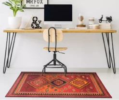 My Magic Carpet Phoenix Kilim Garnet Washable Area Rug -Home Furnishing Store 810537705 2