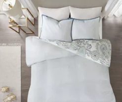 Lian Blue King/California King 3-Piece Reversible Duvet Cover Set -Home Furnishing Store 810538031 810538032 3