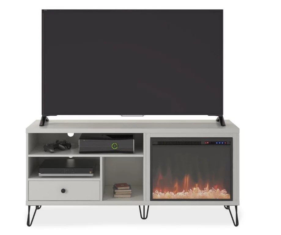 Rylee White Electric Fireplace Console 2 Rylee White Electric Fireplace Console - Image 2