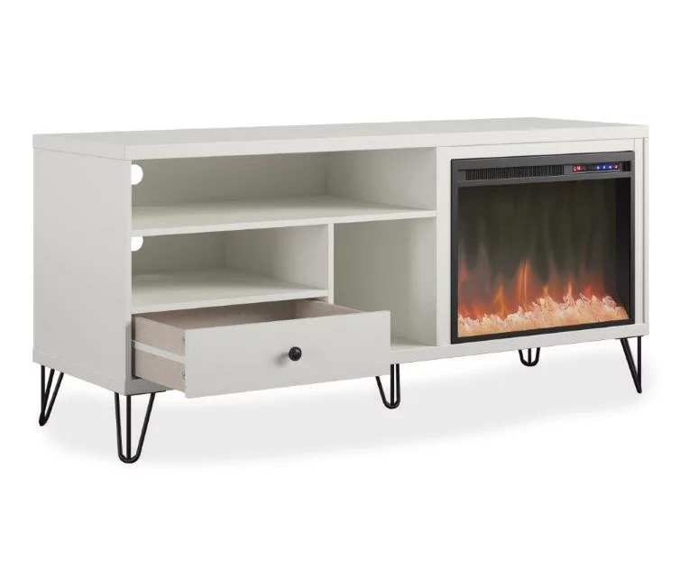 Rylee White Electric Fireplace Console 1 Rylee White Electric Fireplace Console