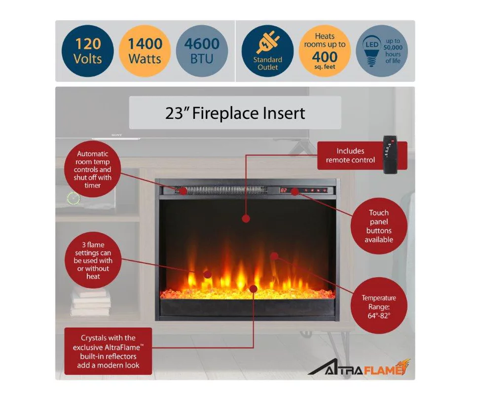 Rylee White Electric Fireplace Console 4 Rylee White Electric Fireplace Console - Image 4