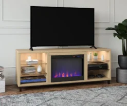 70" Intrepid Blonde Oak Deluxe Electric Fireplace Console 9 70" Intrepid Blonde Oak Deluxe Electric Fireplace Console -Home Furnishing Store 810538246 1