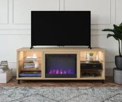 70" Intrepid Blonde Oak Deluxe Electric Fireplace Console 10 70" Intrepid Blonde Oak Deluxe Electric Fireplace Console -Home Furnishing Store 810538246 2