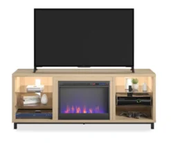 70" Intrepid Blonde Oak Deluxe Electric Fireplace Console 8 70" Intrepid Blonde Oak Deluxe Electric Fireplace Console -Home Furnishing Store 810538246 3