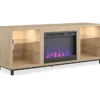 70" Intrepid Blonde Oak Deluxe Electric Fireplace Console