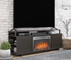 65" Himmel Espresso Electric Fireplace Console -Home Furnishing Store 810538249 2