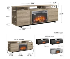 65" Himmel Espresso Electric Fireplace Console -Home Furnishing Store 810538249 6