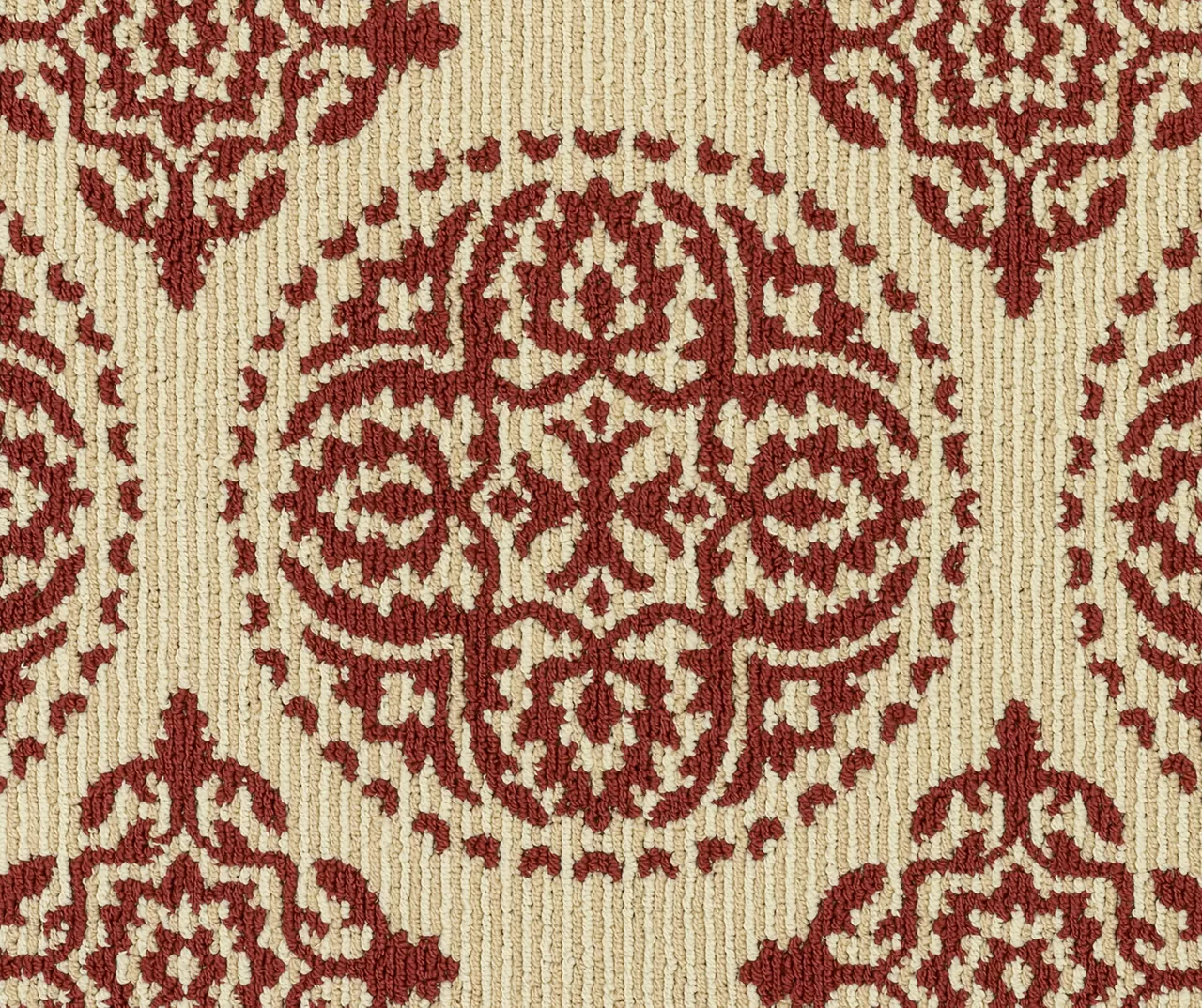 Red & White Medallion Accent Rug, (20" X 60") 3 Red & White Medallion Accent Rug, (20" X 60") - Image 3
